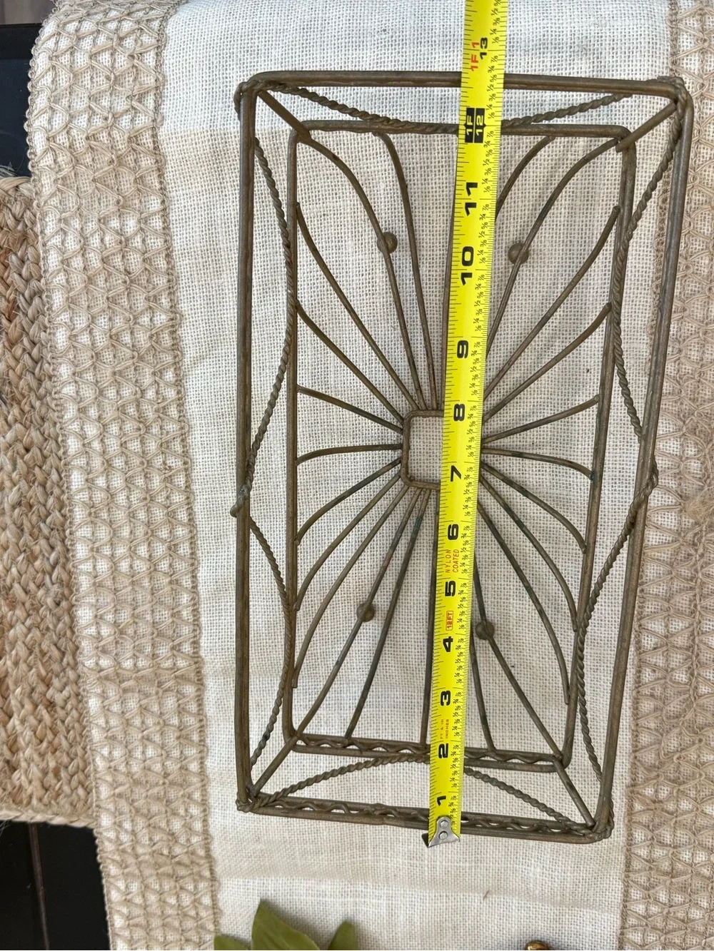 Decorative Metal Wire Basket - Antique Brass Finish
